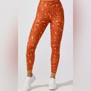 Carbon38 High Rise 7/8 Legging in Orange Leopard Print